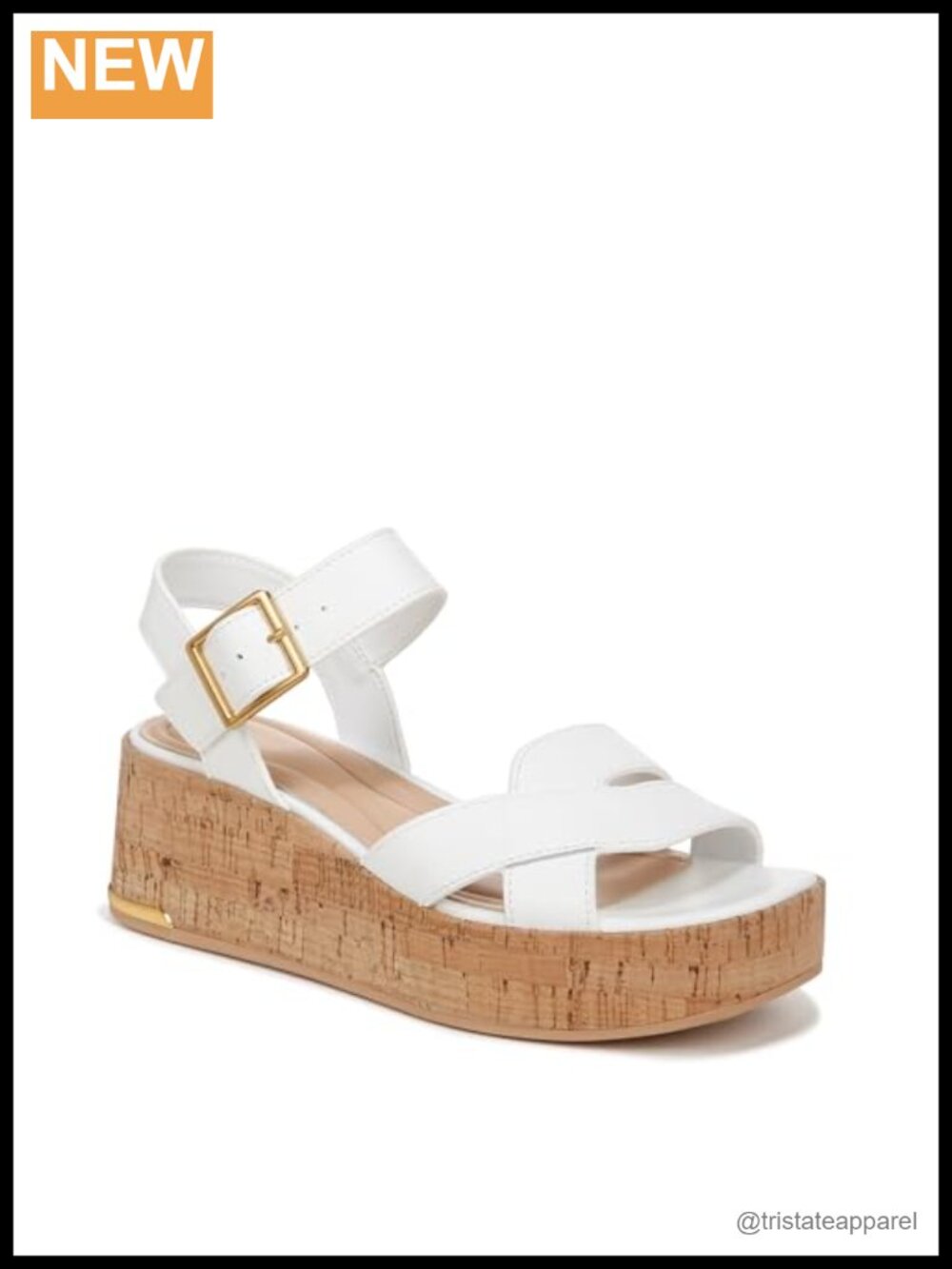 Leather Wedge Strappy Sandals T-Strap Buckle Casual Open Toe